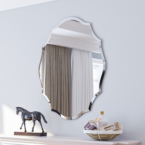 Heavy beveled edge wall mirror - wall,